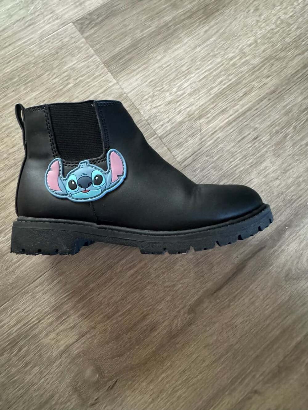 Disney Stitch Toddler Black Chelsea Boots Size 11